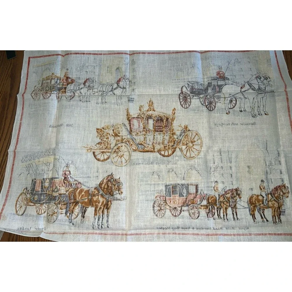 Blackstaff Irish Linen Tea Towel State Coach Made In Ireland Vintage New